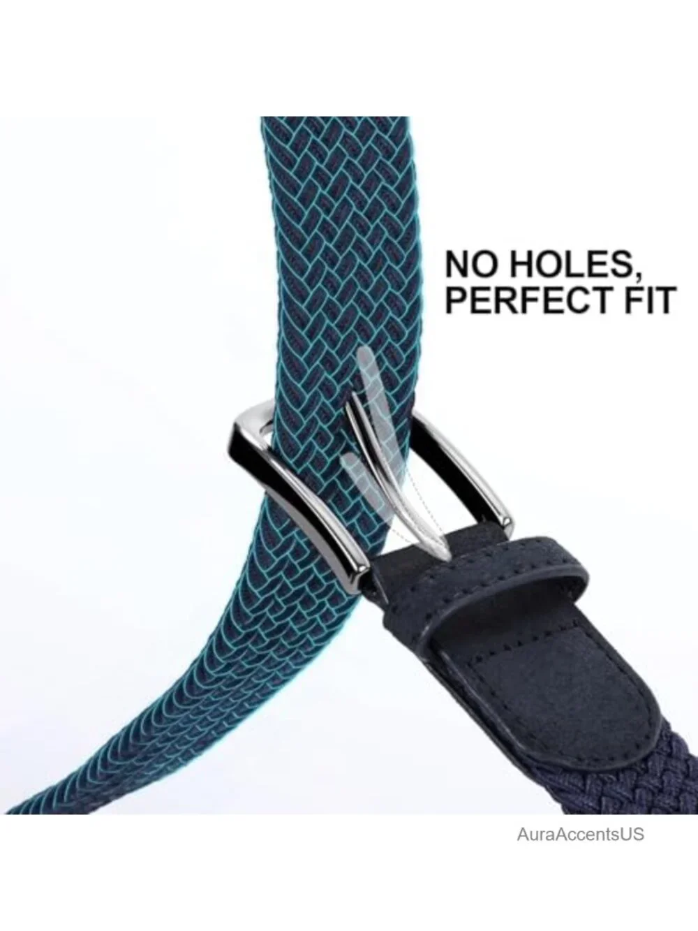 Men's Elastic Woven Belt Stretch Web Casual Braided for Golf Jeans Shorts Pants